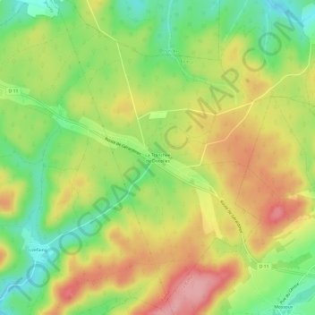 Mapa topográfico La Tranchée de Docelles, altitud, relieve