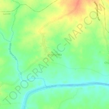 Mapa topográfico Malmanda, altitud, relieve