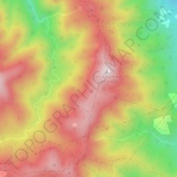 Mapa topográfico Font del Gaig, altitud, relieve
