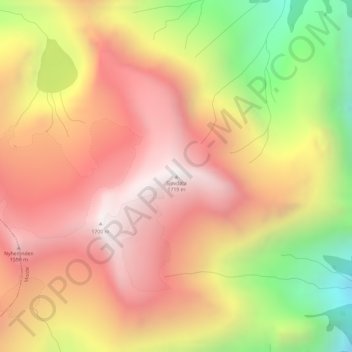 Mapa topográfico Sjøvdøla, altitud, relieve