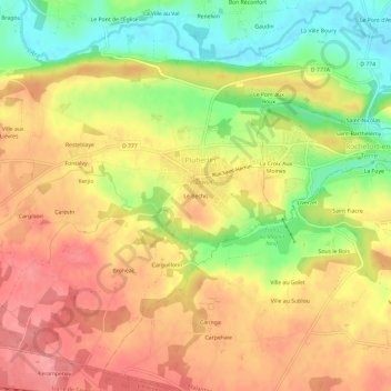 Mapa topográfico Le Bechis, altitud, relieve