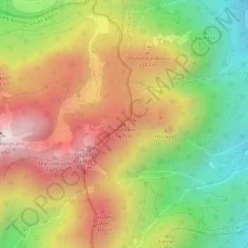 Mapa topográfico Höllstein, altitud, relieve