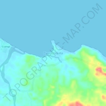 Mapa topográfico Playa Chiquita, altitud, relieve