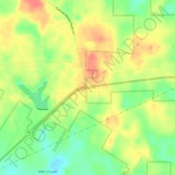 Mapa topográfico Ratcliff, altitud, relieve