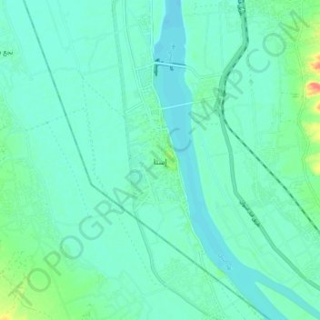Mapa topográfico Esna, altitud, relieve