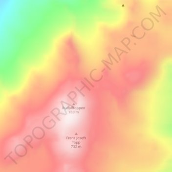 Mapa topográfico Sør-Jan, altitud, relieve
