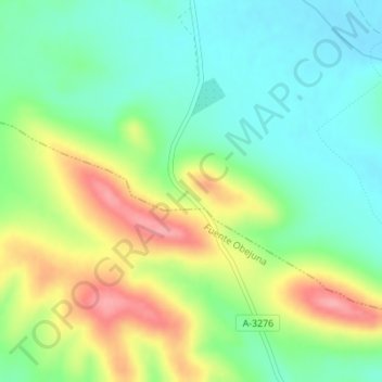 Mapa topográfico Cerro de la Muerte, altitud, relieve