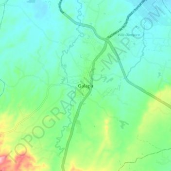 Mapa topográfico Galapa, altitud, relieve