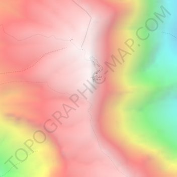 Mapa topográfico Al Hajar Mountains, altitud, relieve