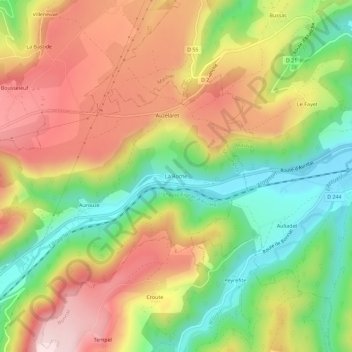 Mapa topográfico La Roche, altitud, relieve