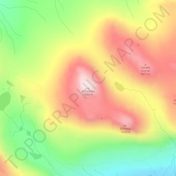 Mapa topográfico Fossebrea, altitud, relieve