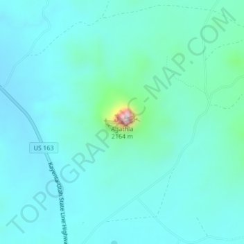 Mapa topográfico El Capitan, altitud, relieve