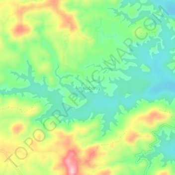 Mapa topográfico Air Kubang, altitud, relieve
