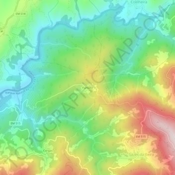 Mapa topográfico Furtado, altitud, relieve