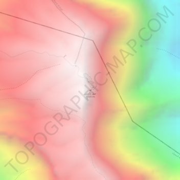 Mapa topográfico Jabal Shams, altitud, relieve
