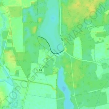 Mapa topográfico Stolpe, altitud, relieve