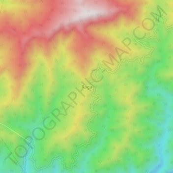 Mapa topográfico Raga, altitud, relieve
