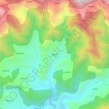 Mapa topográfico taknar, altitud, relieve