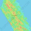 Mapa topográfico Pulau Siberut, altitud, relieve