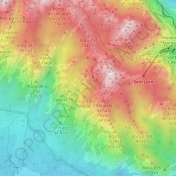 Mapa topográfico La Presidenta, altitud, relieve