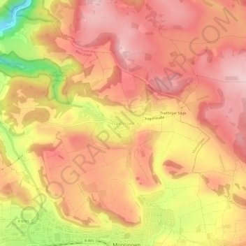 Mapa topográfico Trailfingen, altitud, relieve