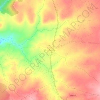 Mapa topográfico Vilar Torpim, altitud, relieve