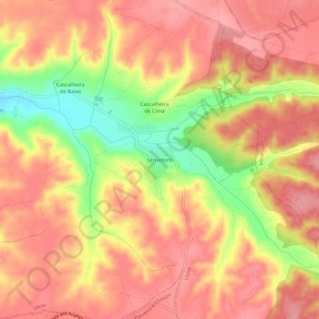 Mapa topográfico Semideiro, altitud, relieve