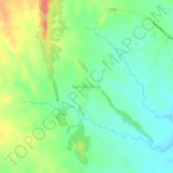 Mapa topográfico Bandamunda, altitud, relieve