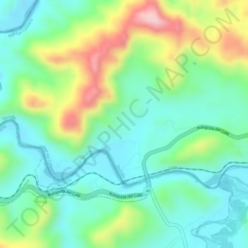 Mapa topográfico Casablanca, altitud, relieve