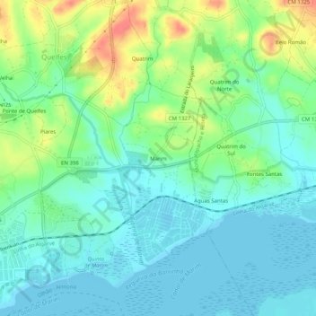 Mapa topográfico Marim, altitud, relieve