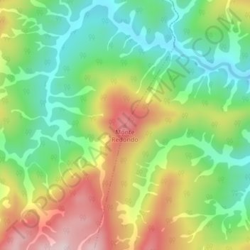 Mapa topográfico Monte Redondo, altitud, relieve