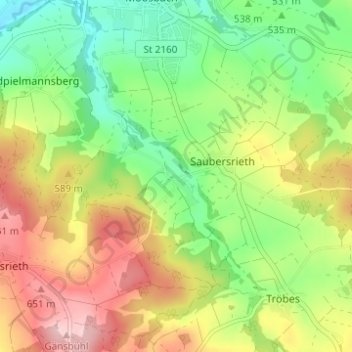 Mapa topográfico Niederland, altitud, relieve