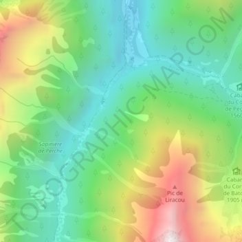 Mapa topográfico Sonère, altitud, relieve