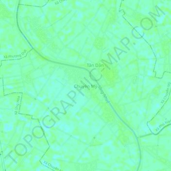 Mapa topográfico Chuyên Mỹ, altitud, relieve