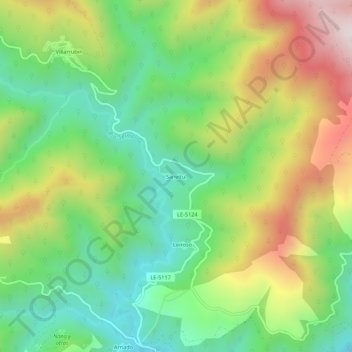 Mapa topográfico Sanvitul, altitud, relieve