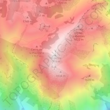 Mapa topográfico Torrecilla, altitud, relieve