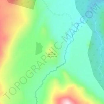 Mapa topográfico Cerro De Las Termas, altitud, relieve