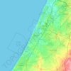 Mapa topográfico Ashdod, altitud, relieve