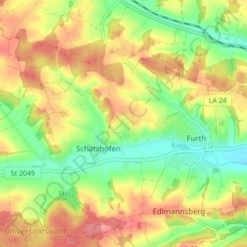 Mapa topográfico Entwies-Siedlung, altitud, relieve