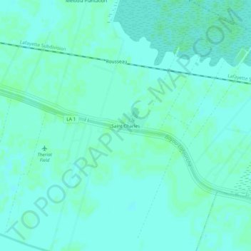 Mapa topográfico Saint Charles, altitud, relieve