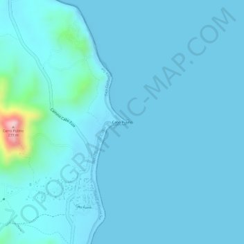 Mapa topográfico Cabo Pulmo, altitud, relieve