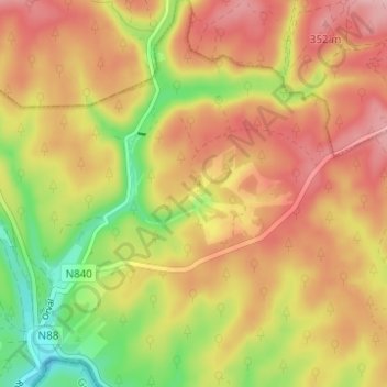 Mapa topográfico Mohimont, altitud, relieve