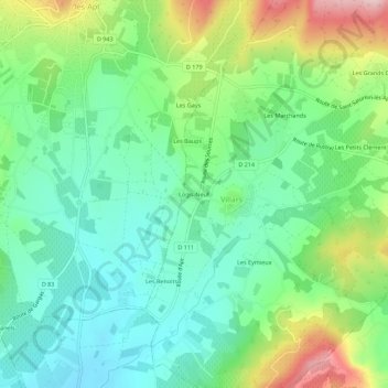 Mapa topográfico Logis-Neuf, altitud, relieve