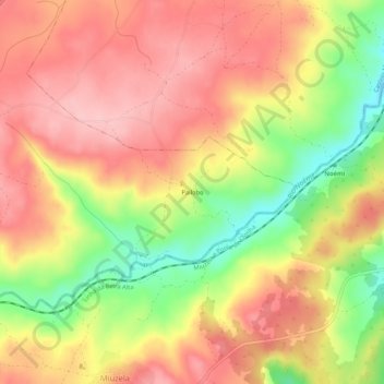 Mapa topográfico Pailobo, altitud, relieve