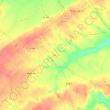Mapa topográfico Outil, altitud, relieve