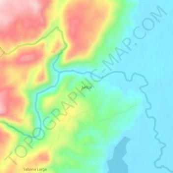 Mapa topográfico Juncal, altitud, relieve