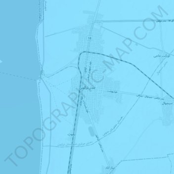 Mapa topográfico Bandar-e Torkaman, altitud, relieve