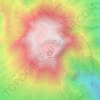 Mapa topográfico Gunung Merapi Ungup-Ungup, altitud, relieve