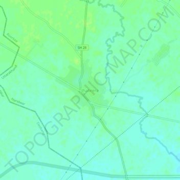 Mapa topográfico Jhabrera, altitud, relieve