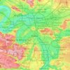 Mapa topográfico Parijs, altitud, relieve